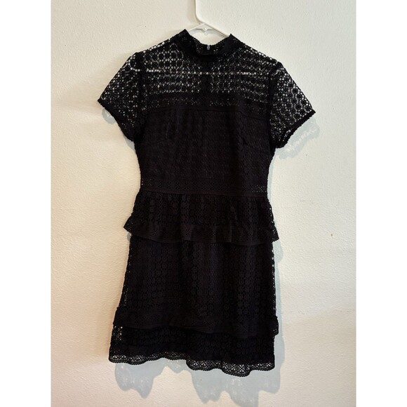 She + Sky Dresses & Skirts - She + Sky Size Large Women's Navy Lace Short Sleeve Tiered Dress Lined